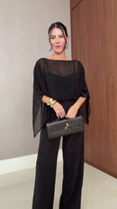 Conjunto Preto Chiffon - Preto