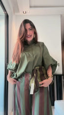 Conjunto Pantalona Listrada - Verde Militar