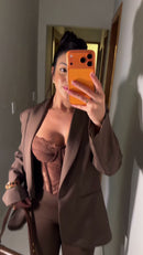 Conjunto Blazer Corset Marrom - Marrom