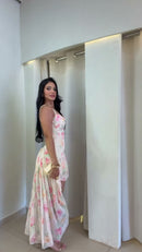 Vestido Mullet Floral Tule - Branco Floral