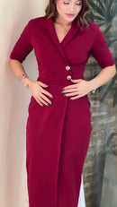 Vestido Marsala Transpassado - Marsala
