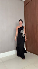 Vestido Preto Ombro Só - Preto