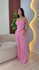 Conjunto Rosa Pantalona - Rosa