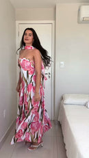 Vestido Floral Tulipas - Branco Floral
