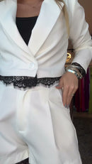 Conjunto Blazer e Shorts Renda - Off White