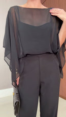 Conjunto Preto Chiffon - Preto