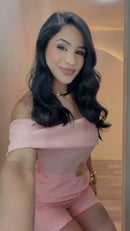 Conjunto Ombro a Ombro Peplum - Rosa