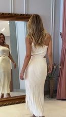 Vestido Tricot Um Ombro - Off White