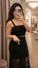 Conjunto Preto Saia Guipir - Preto