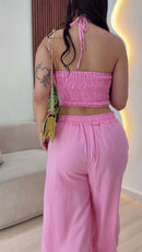 Conjunto Rosa Pantalona - Rosa
