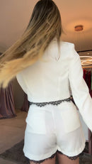 Conjunto Blazer e Shorts Renda - Off White