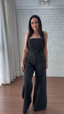 Conjunto Jeans Preto Corset - Jeans Preto