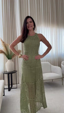 Vestido Crochê Verde Pistache - Verde Pistache