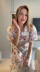 Vestido Floral Midi Chemise - Floral Branco