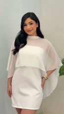 Vestido Branco Capa Musseline - Branco