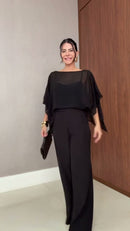 Conjunto Preto Chiffon - Preto