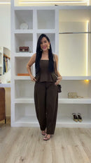 Conjunto Jeans Dark - Marrom Escuro
