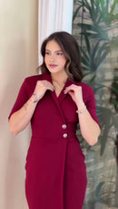 Vestido Marsala Transpassado - Marsala