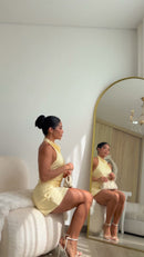 Vestido Curto Frente Única Amarelo - Amarelo Manteiga