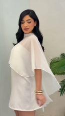 Vestido Branco Capa Musseline - Branco