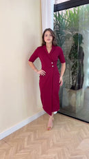 Vestido Marsala Transpassado - Marsala