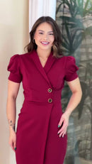 Vestido Marsala Transpassado - Marsala