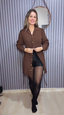 Vestido Chemise Marrom - Frente
