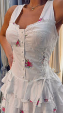 Vestido Corset Babados - Frente